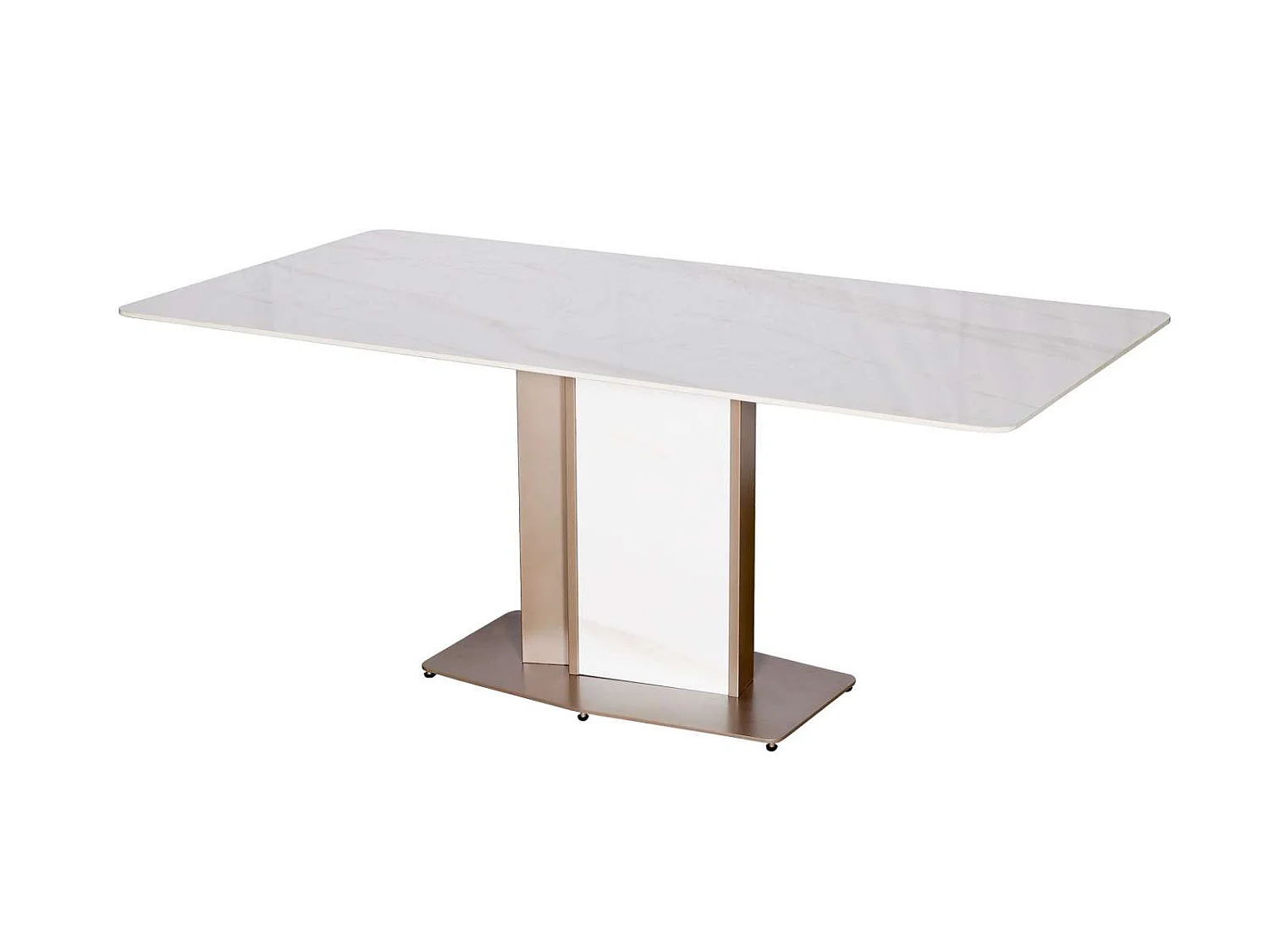 Bord, Modig, 180 cm, Hvid og Rosenguld