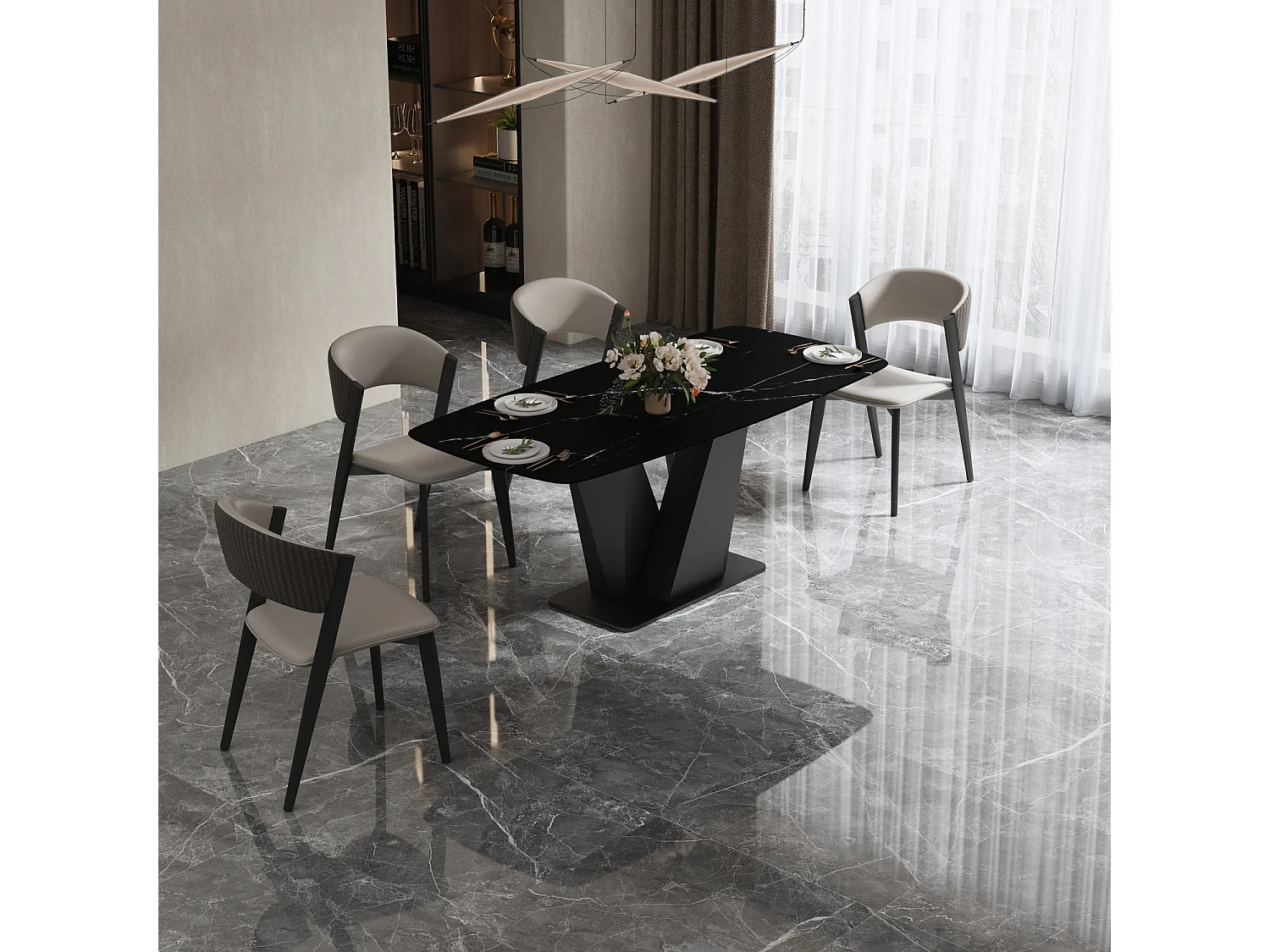 Table 180x75x90 cm Noir Modig M30