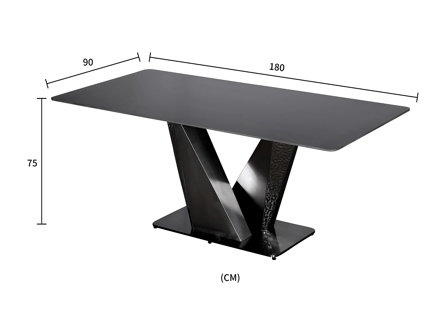 Table 180x75x90 cm Noir Modig M30