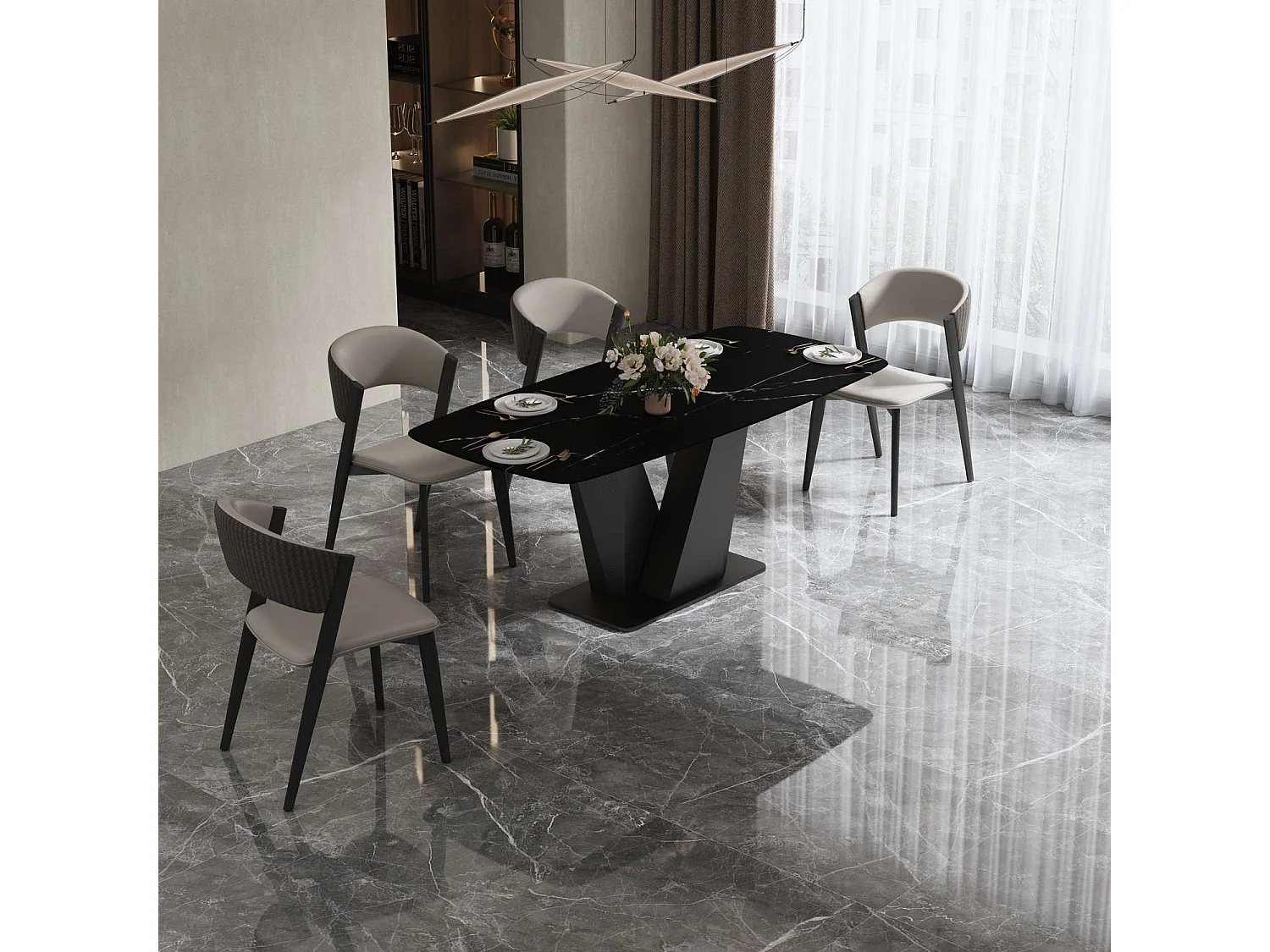 Table 180x75x90 cm Black Modig M30