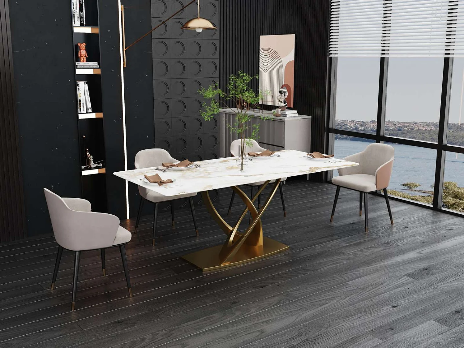 Table 180x75x90 cm blanc or modig m56