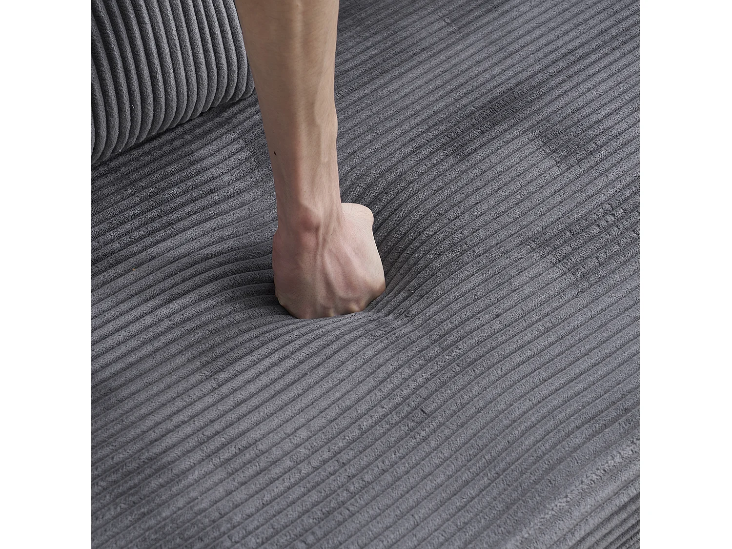 Canapé-lit convertible en velours côtelé, matelas pliant compact pour petits espaces, aucun assemblage requis, gris foncé