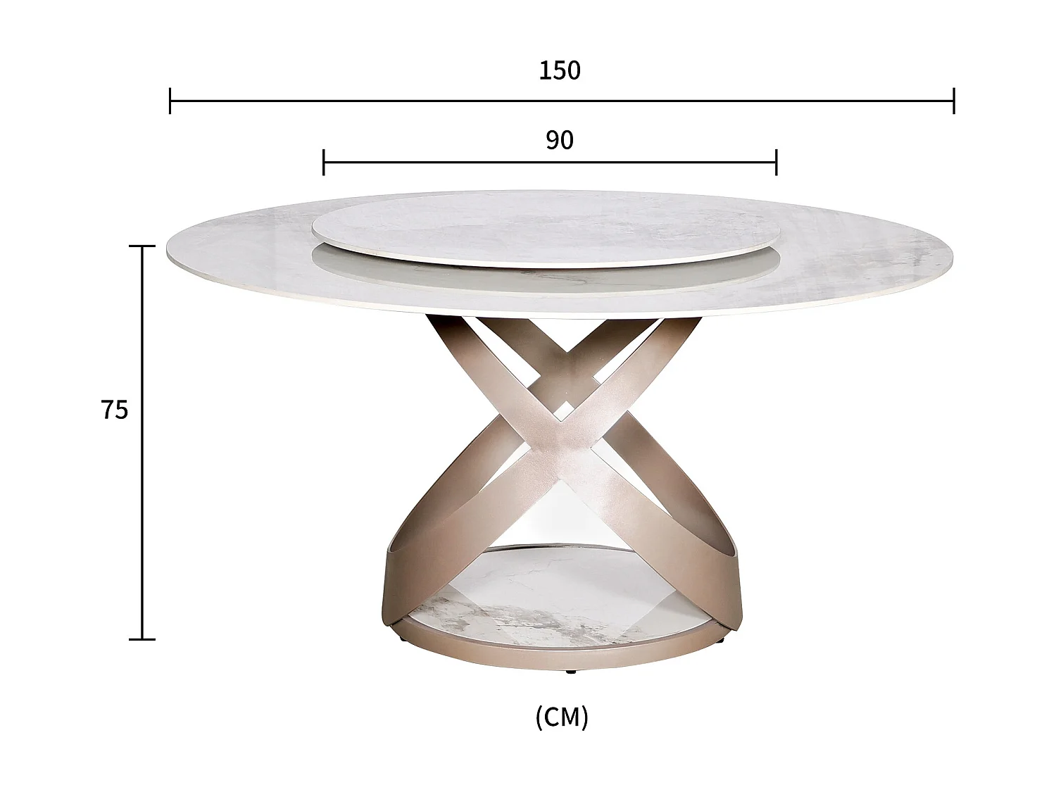 Tafel 150x75x150 cm Wit Modig M44