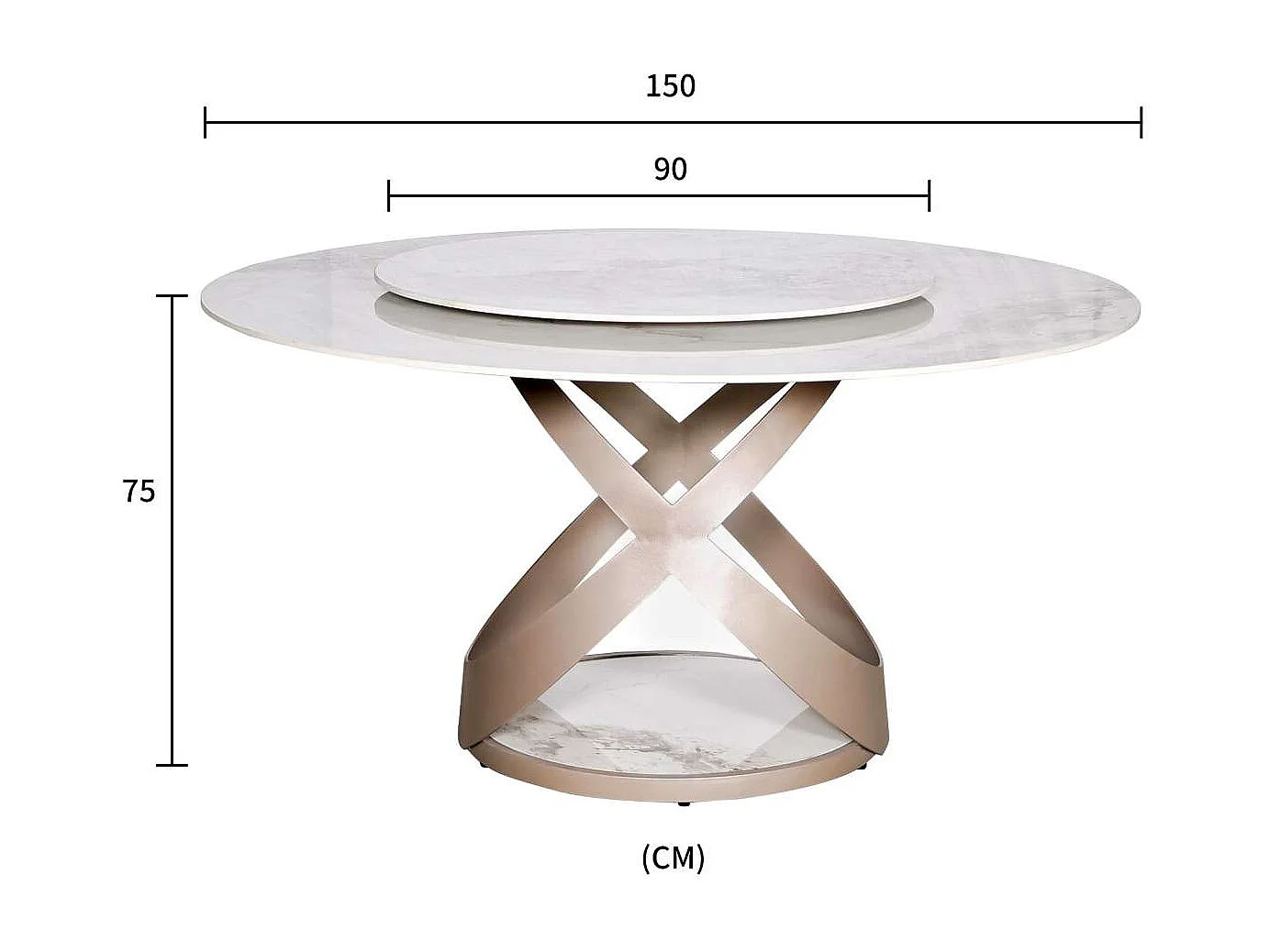 Table 150x75x150 cm Blanc Modig M44