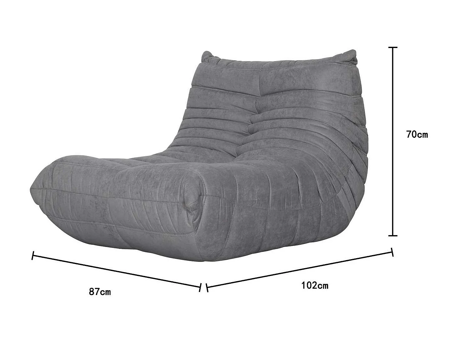Armchair 87x70x102 cm gray nua n23-11
