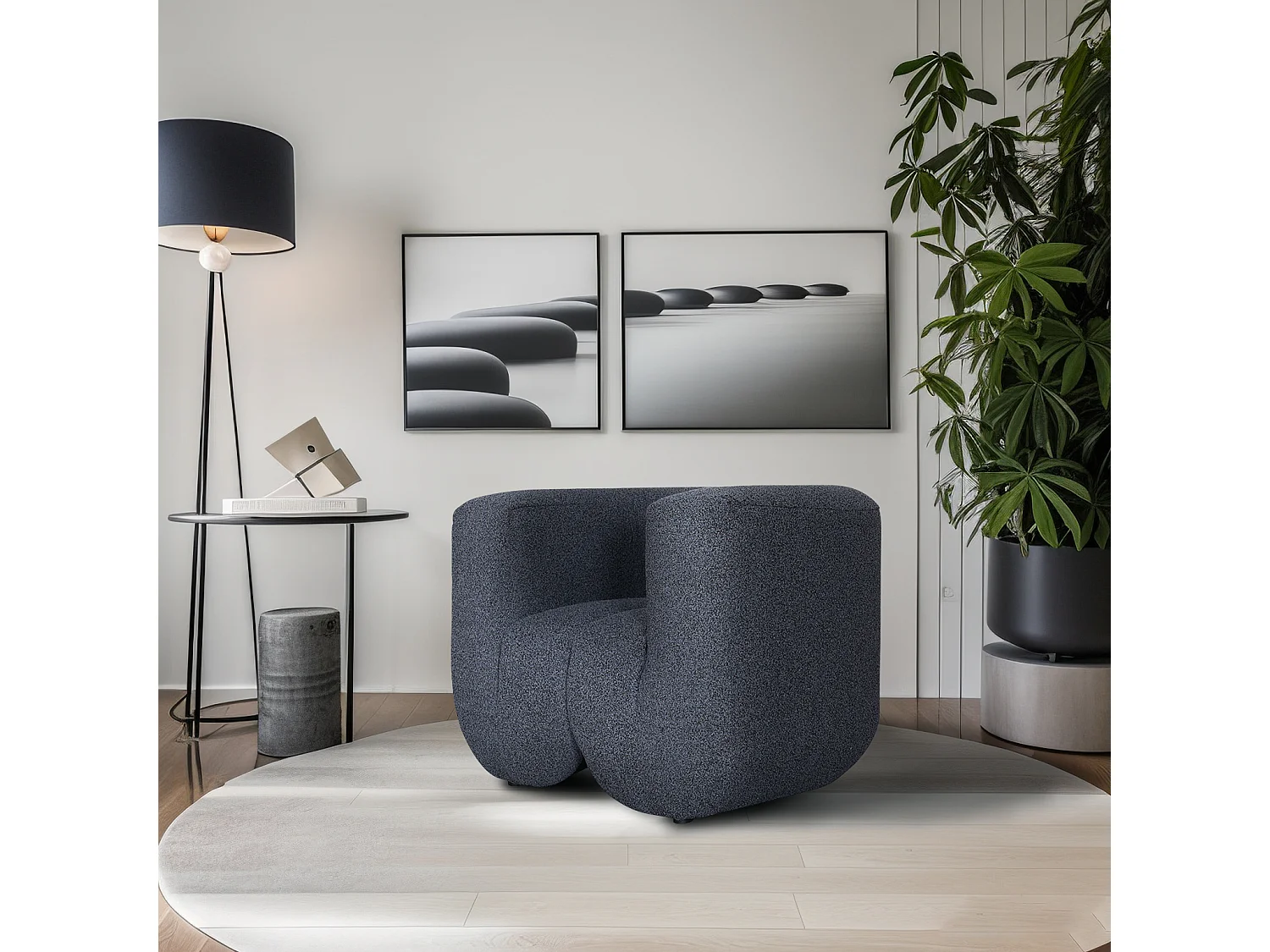 Poltrona 100x75x85 cm grigio scuro Nua N88-100-6