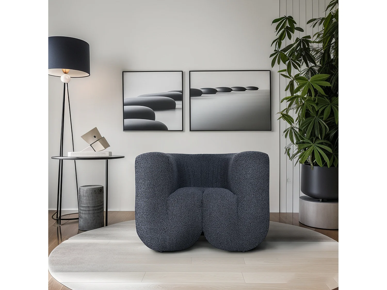 Fauteuil 100x75x85 cm gris foncé Nua N88-100-6