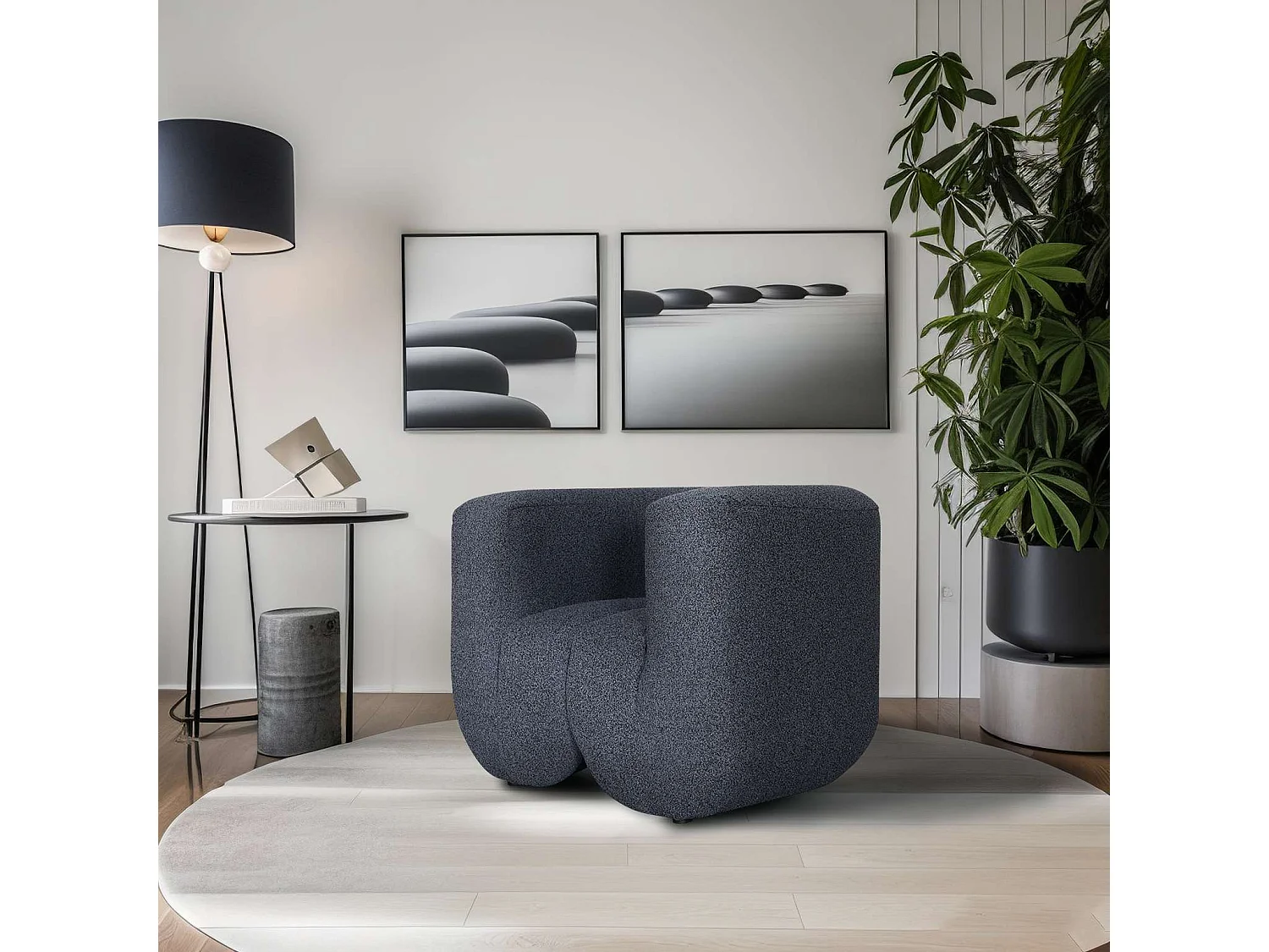 Fauteuil 100x75x85 cm gris foncé Nua N88-100-6