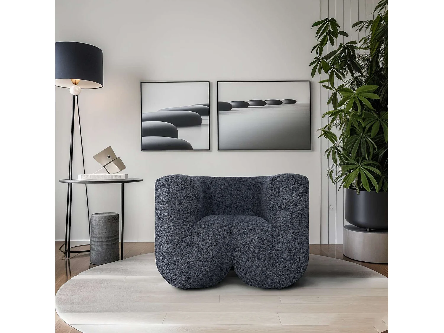 Fauteuil 100x75x85 cm gris foncé Nua N88-100-6