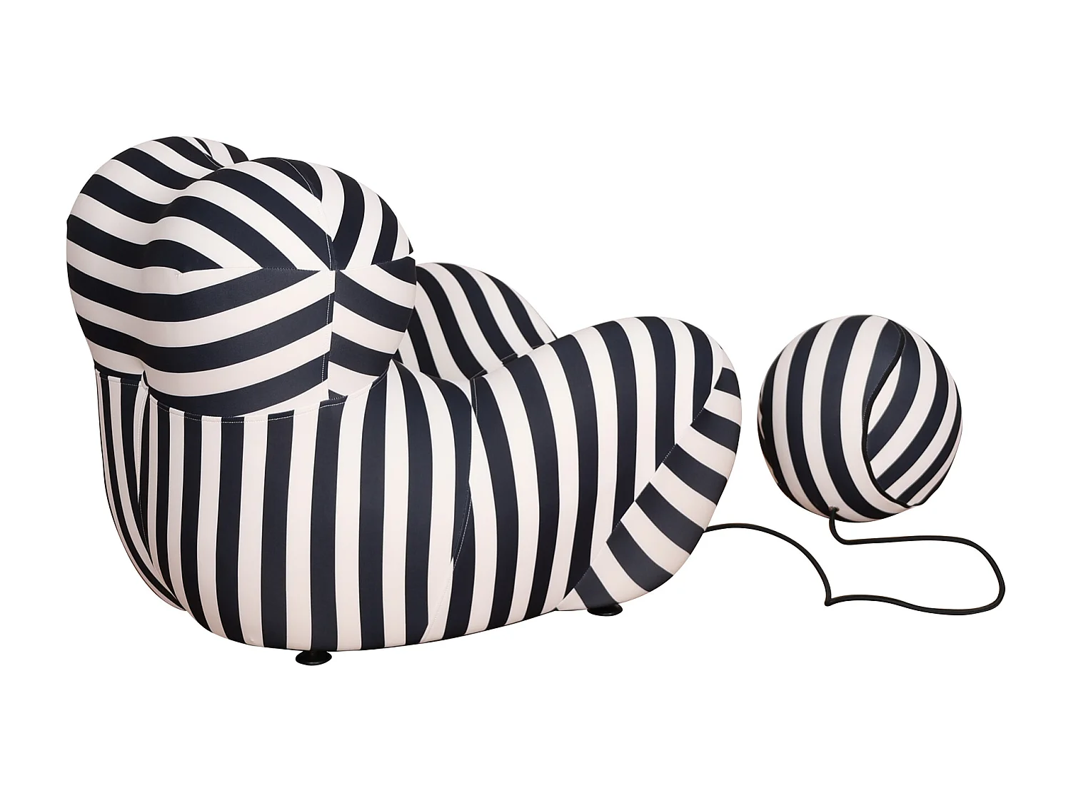 Fotel 76x63x68 cm czarno-biały nua n31-5