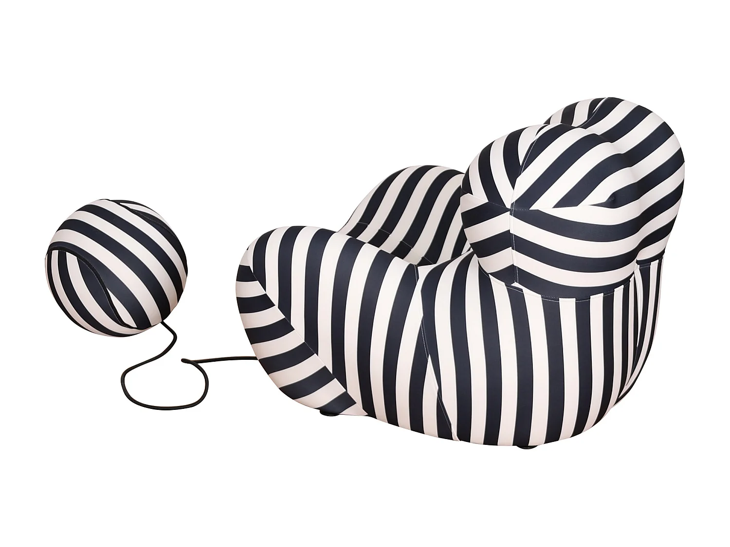 Fotel 76x63x68 cm czarno-biały nua n31-5