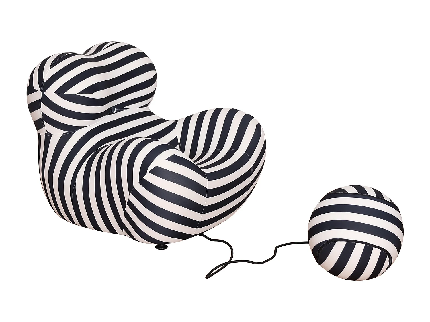 Fauteuil 76x63x68 cm noir et blanc nua n31-5