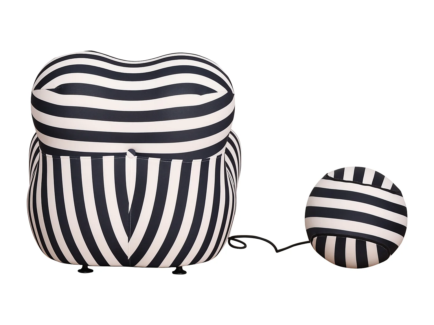 Fauteuil 76x63x68 cm noir et blanc nua n31-5