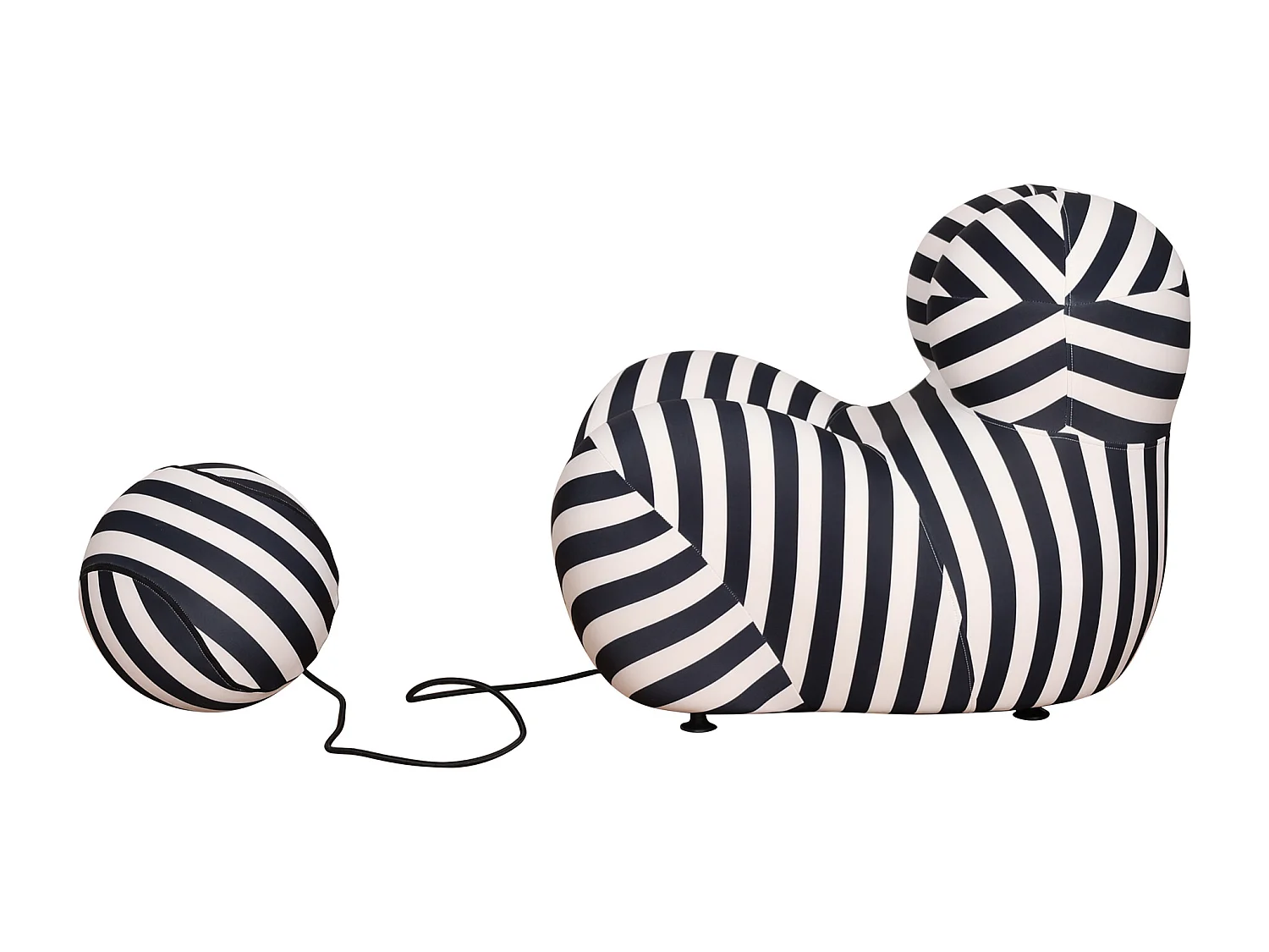 Fauteuil 76x63x68 cm noir et blanc nua n31-5