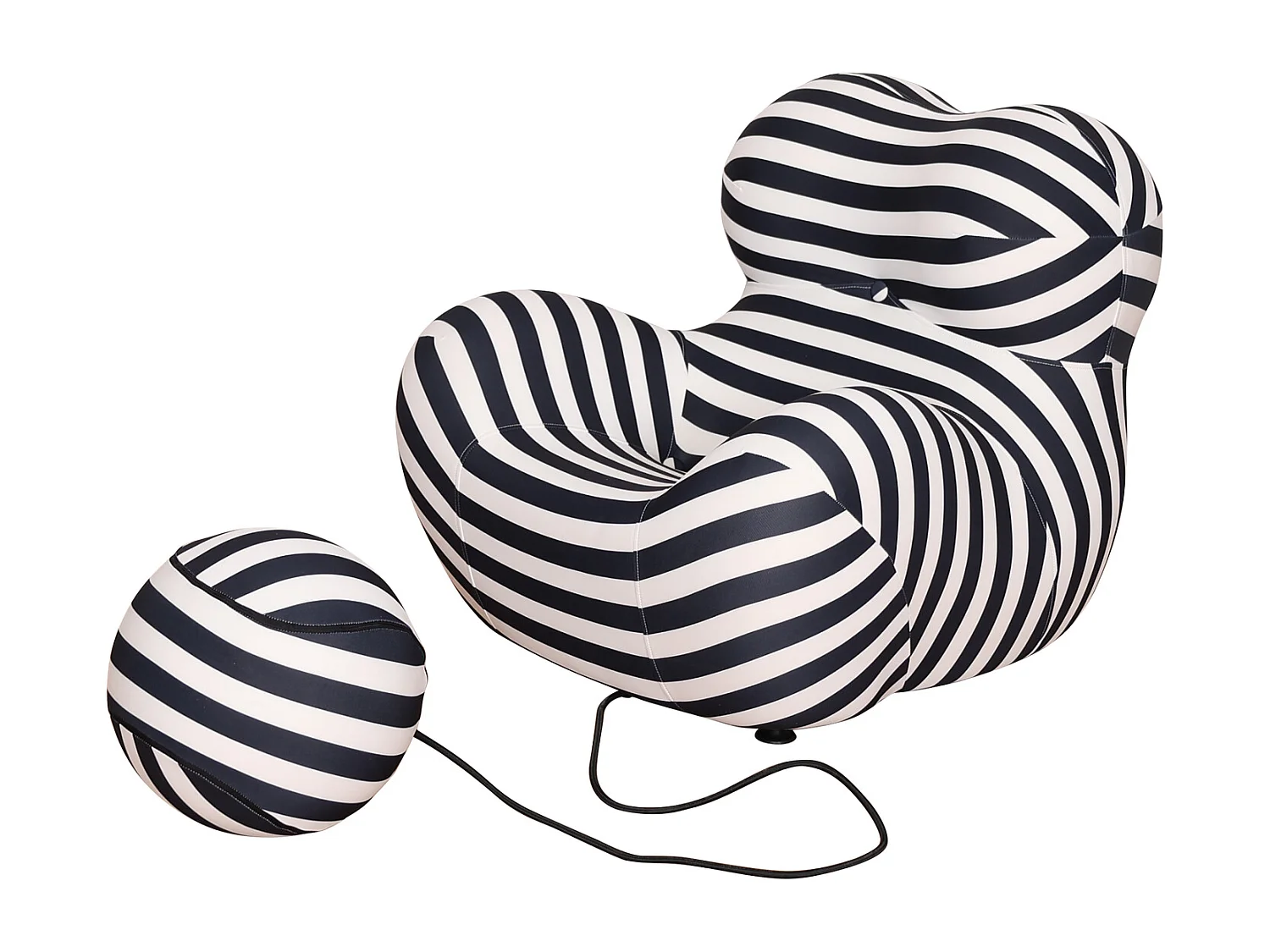 Fauteuil 76x63x68 cm noir et blanc nua n31-5