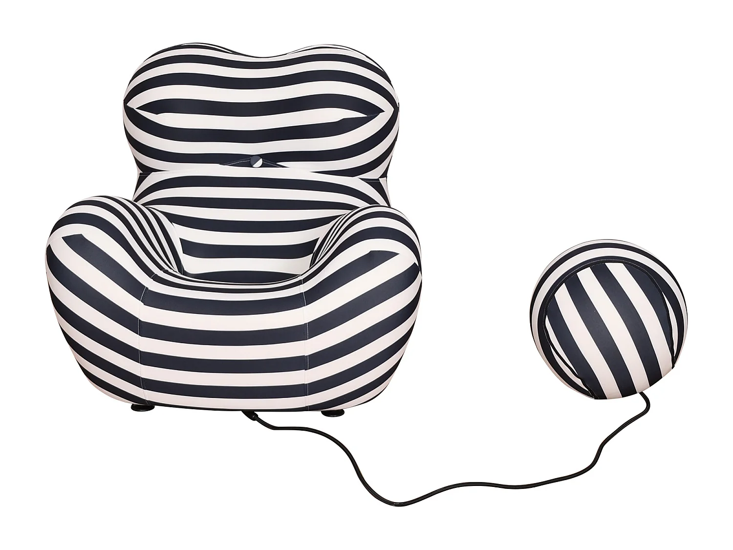 Fauteuil 76x63x68 cm noir et blanc nua n31-5