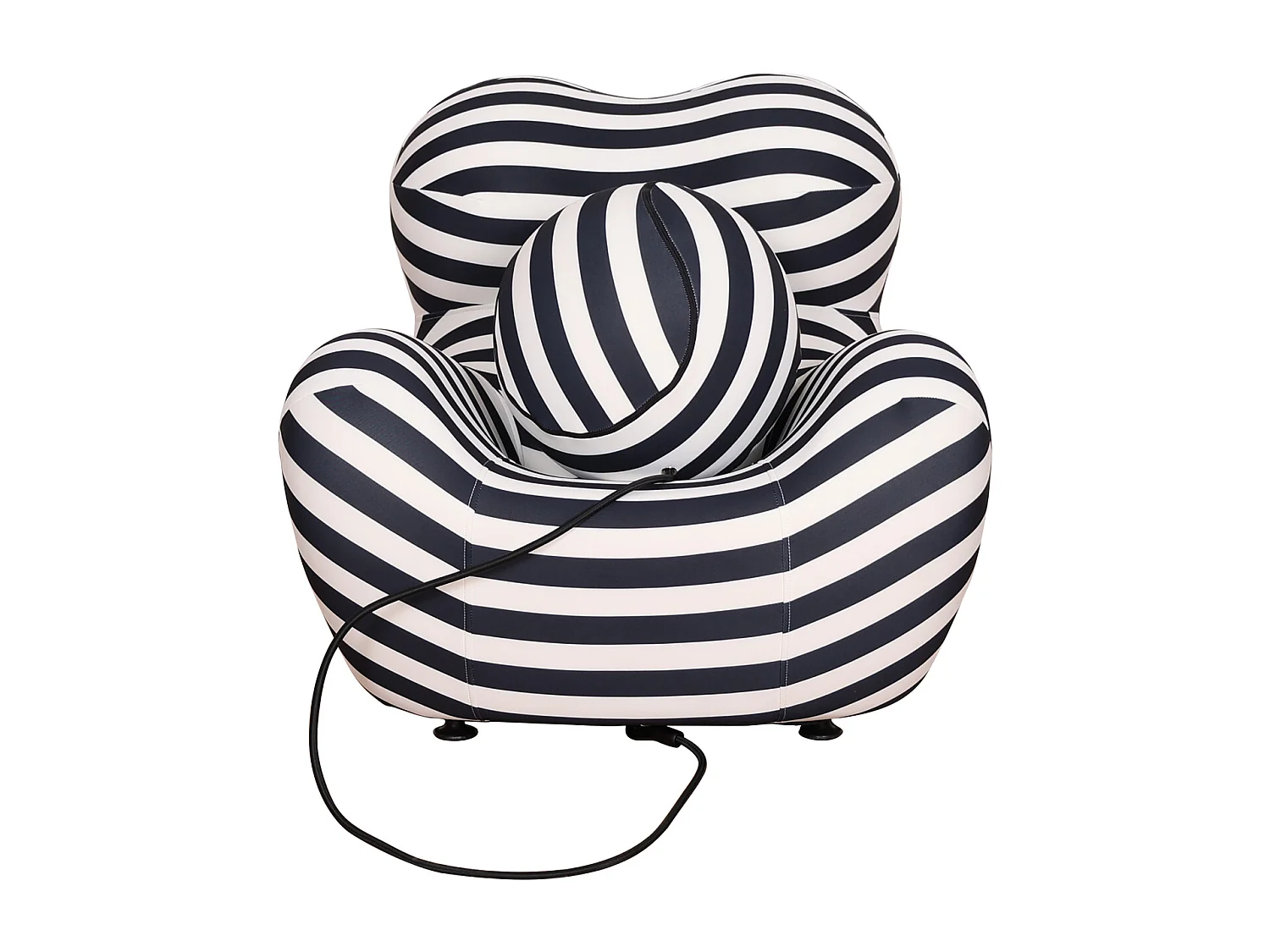 Fauteuil 76x63x68 cm noir et blanc nua n31-5