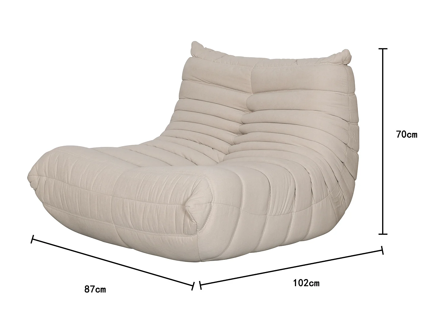 Poltrona 87x70x102 cm beige nua n23-4