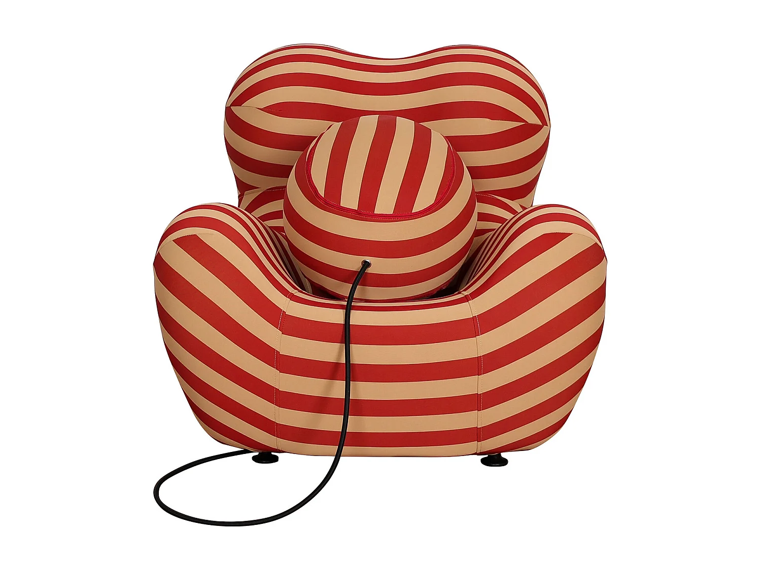 Fauteuil avec repose-pieds beige rouge nua n31-11 76x63x68 cm 32x32x32 cm