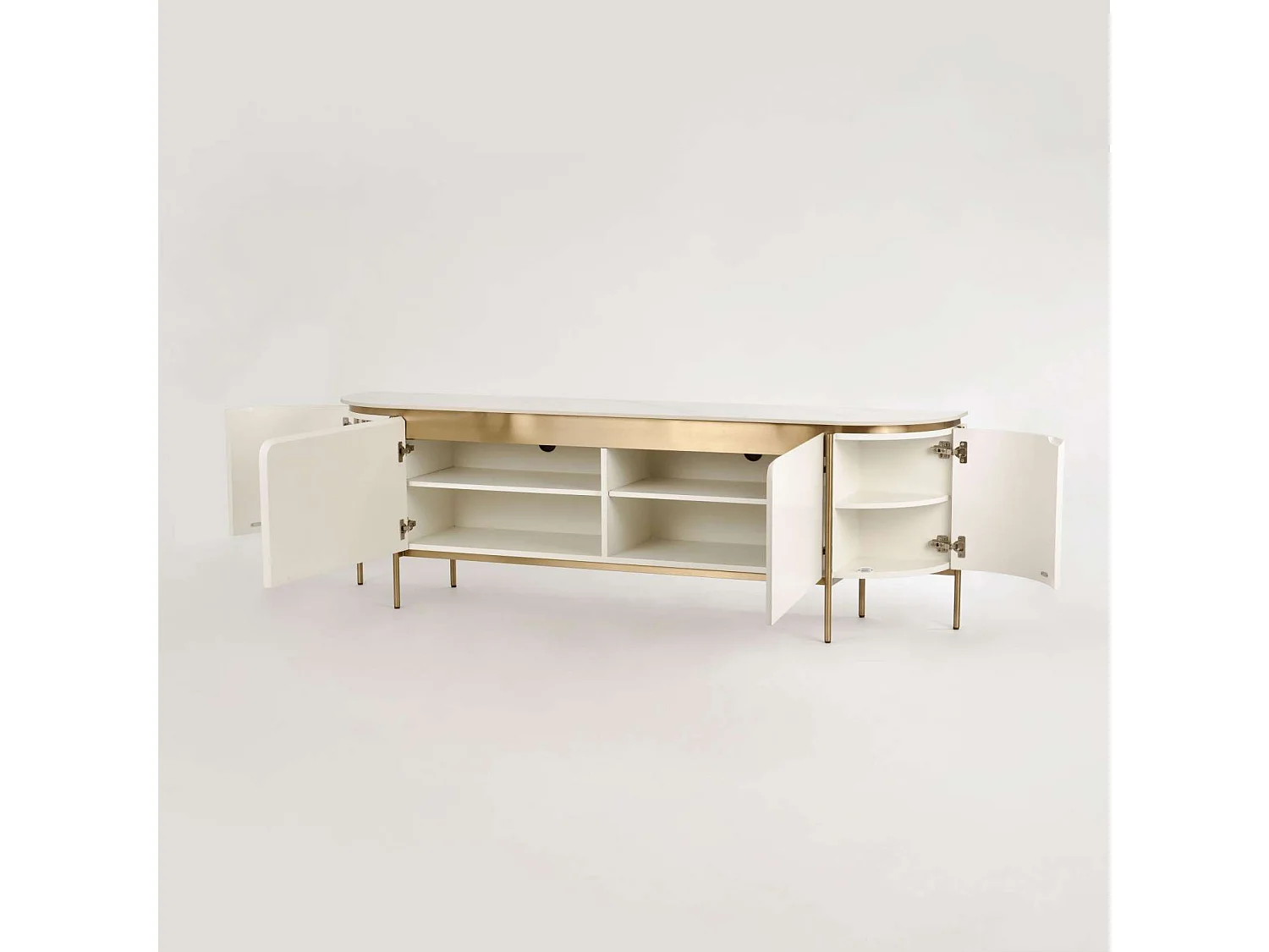 Chest of drawers 200x60x40 cm white ecru stilig ST120