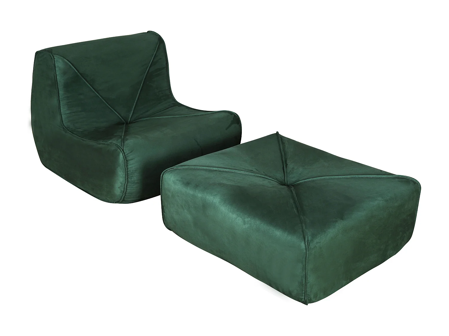 Fotel z podnóżkiem 86x102x70 cm zielony nua n24-15