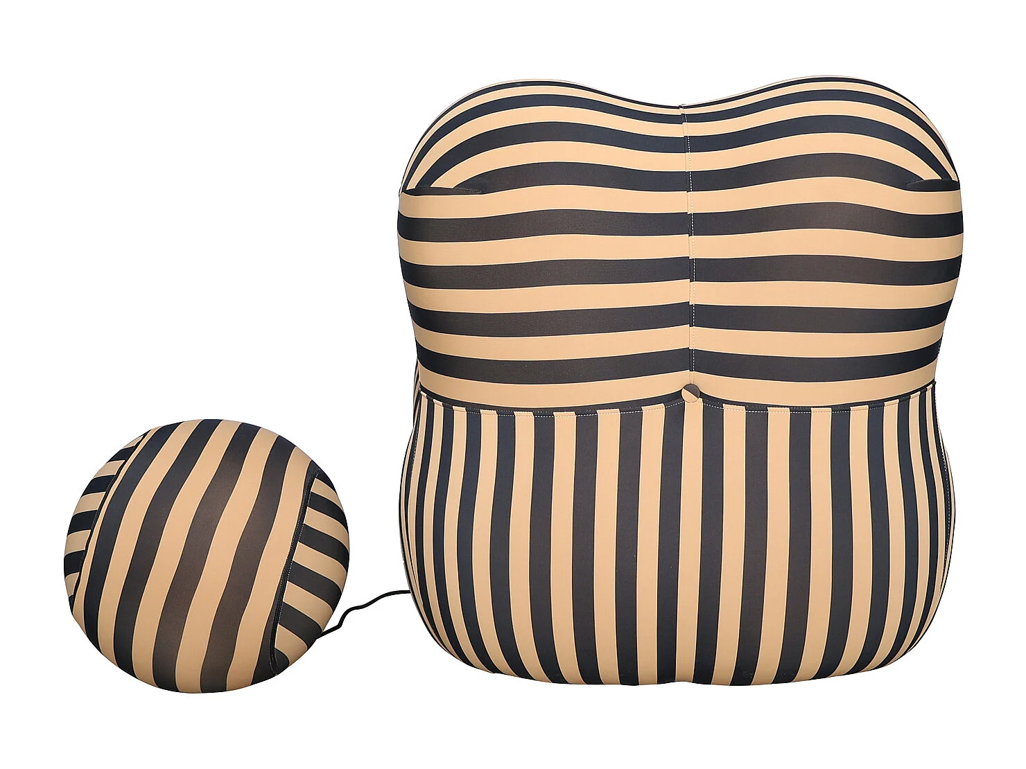 Poltrona 76x68x63 cm Nero Beige nua n31-29