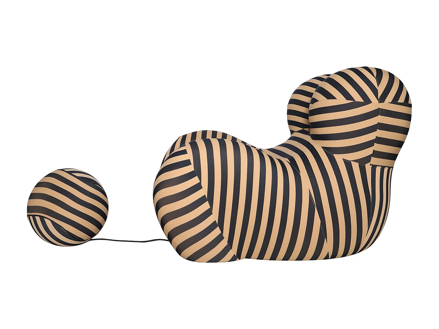 Poltrona 76x68x63 cm Nero Beige nua n31-29