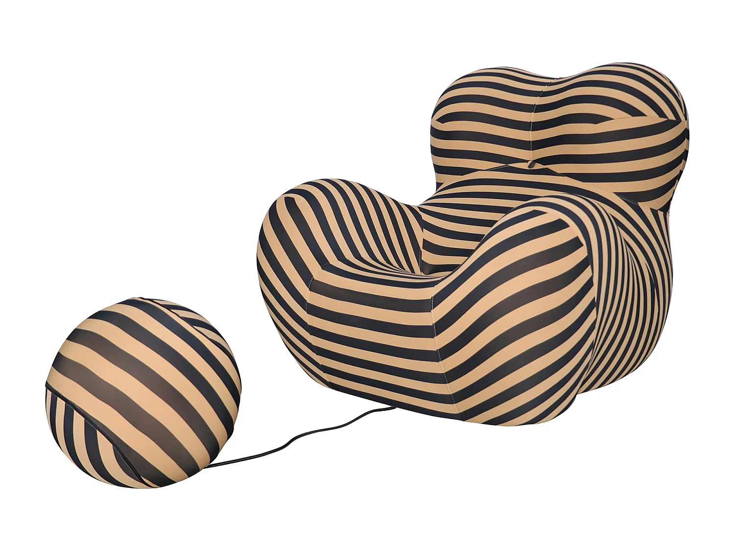 Poltrona 76x68x63 cm Nero Beige nua n31-29