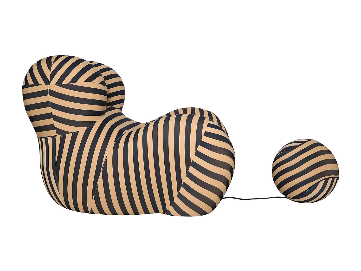 Fauteuil 76x68x63 cm Noir Beige nua n31-29