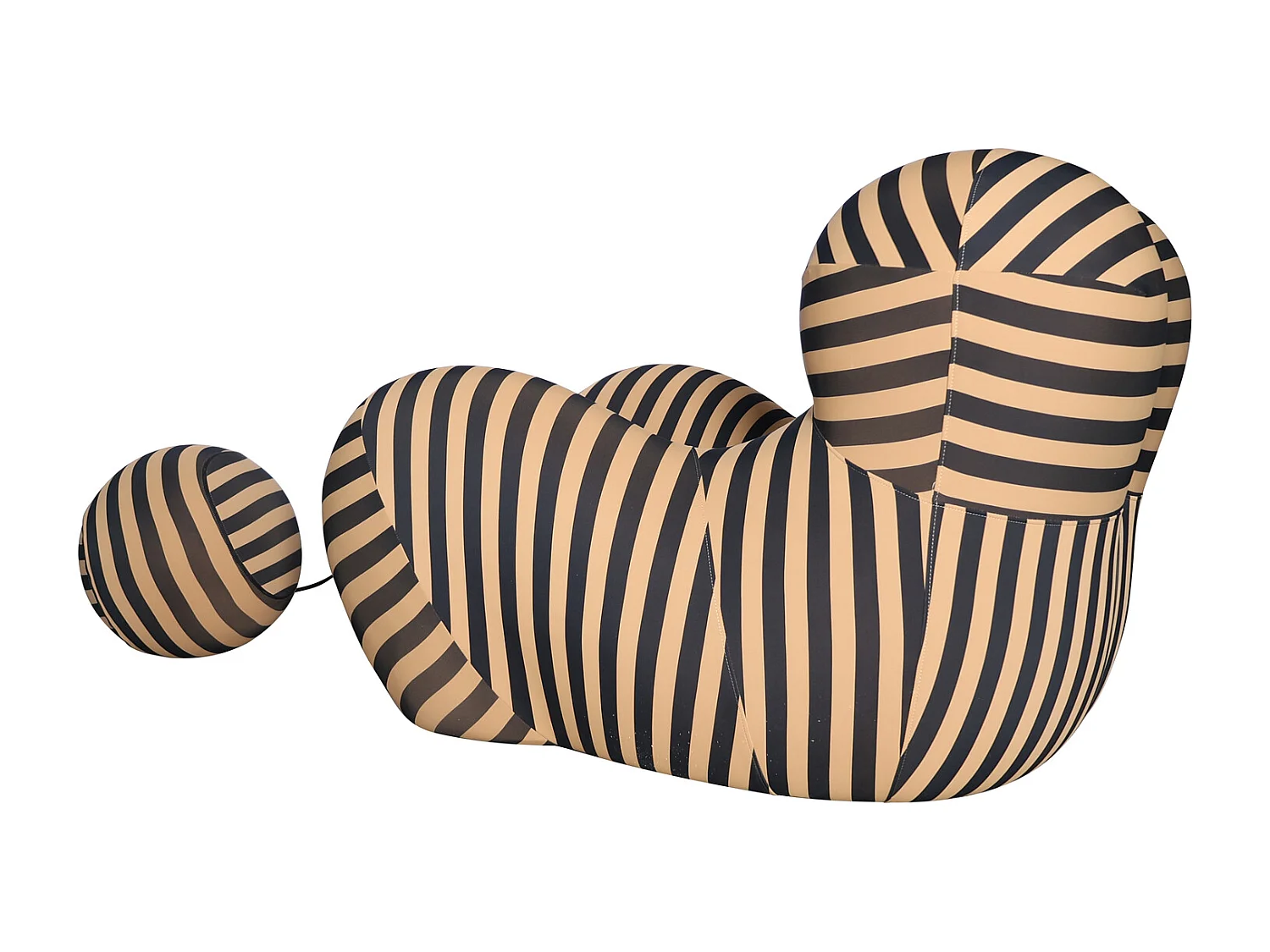 Fauteuil 76x68x63 cm Noir Beige nua n31-29