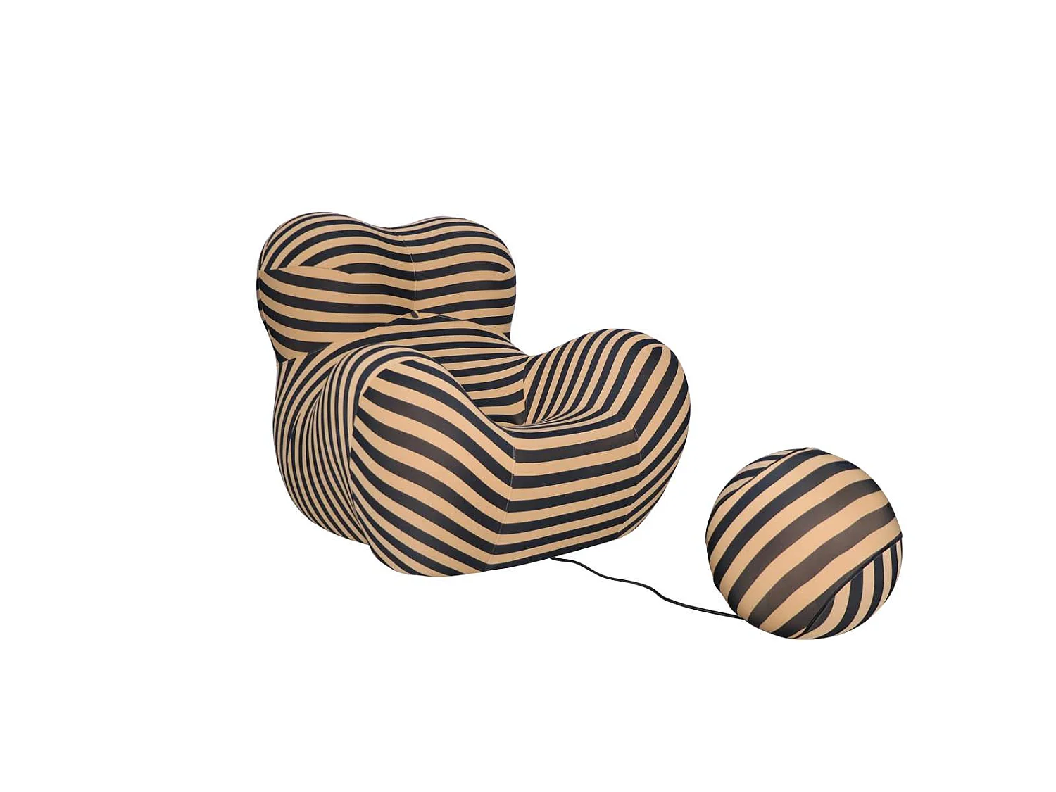 Fåtölj med fotpall, Nua, 76x68x63 cm, Beige
