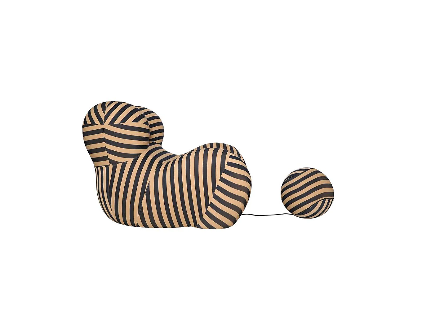 Fåtölj med fotpall, Nua, 76x68x63 cm, Beige