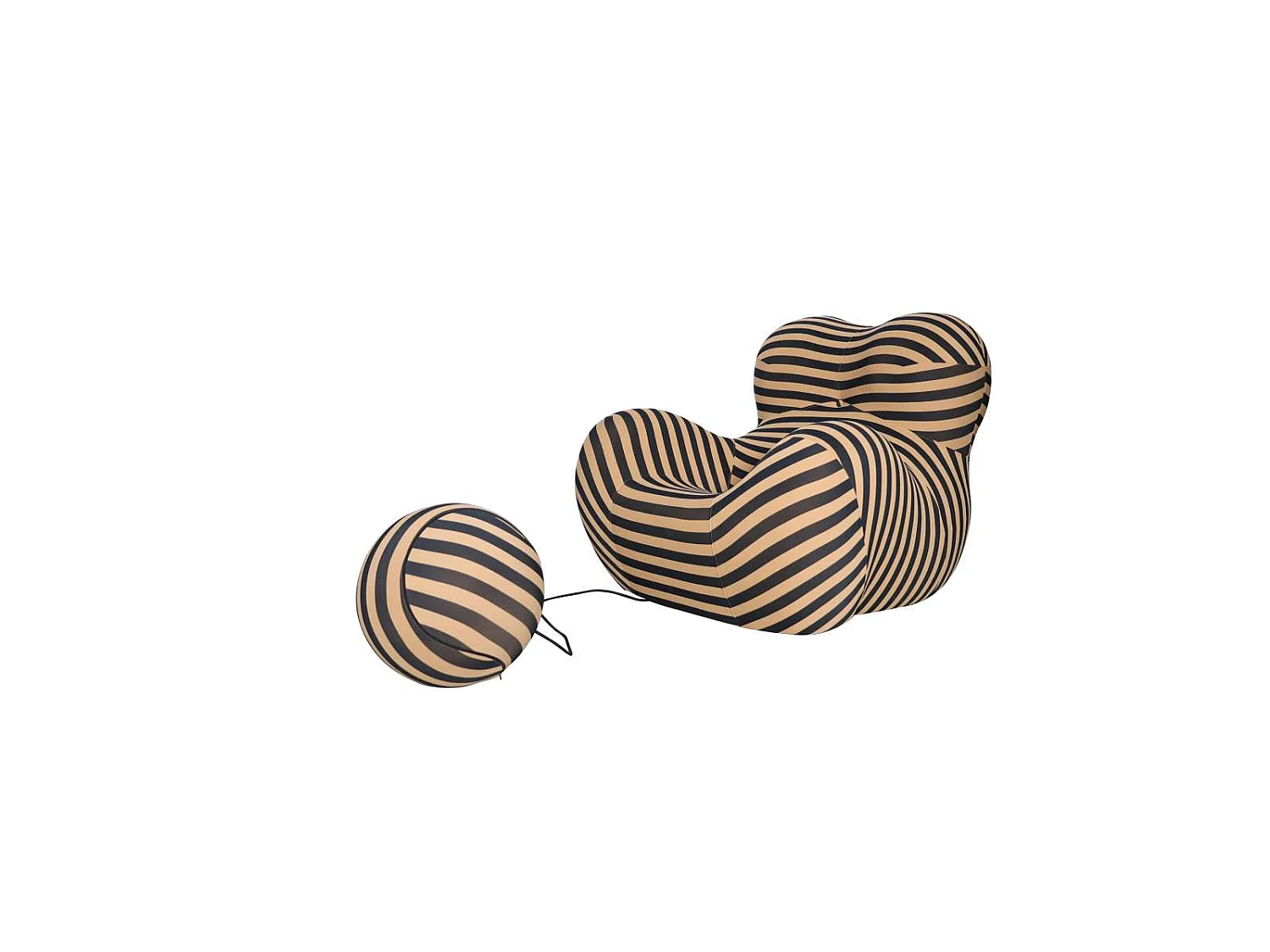 Fåtölj med fotpall, Nua, 76x68x63 cm, Beige