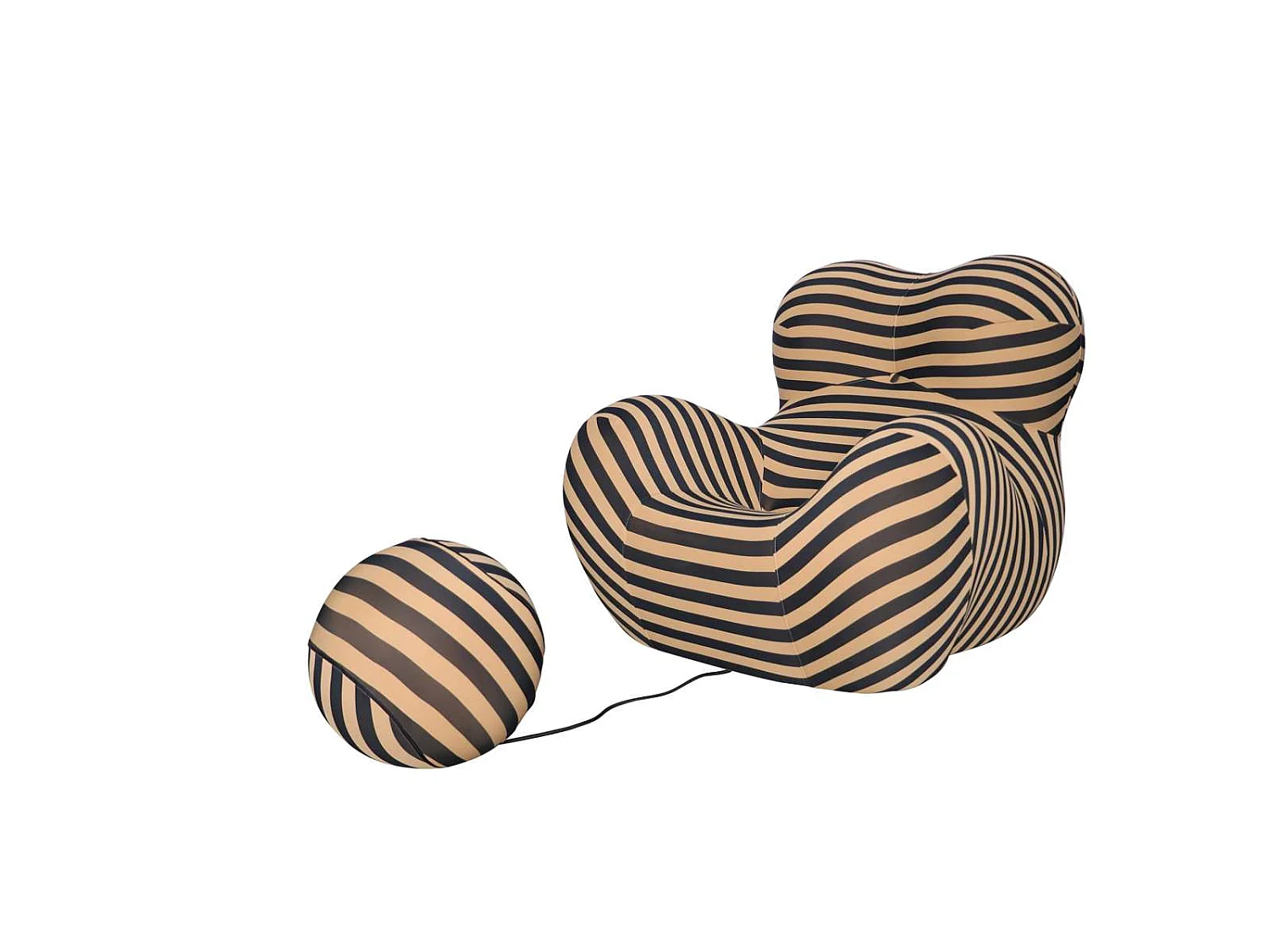 Fåtölj med fotpall, Nua, 76x68x63 cm, Beige