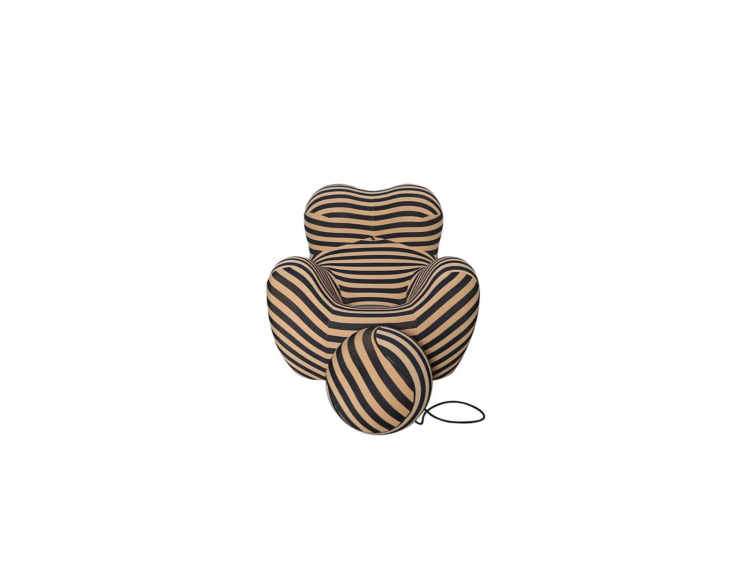 Fåtölj med fotpall, Nua, 76x68x63 cm, Beige