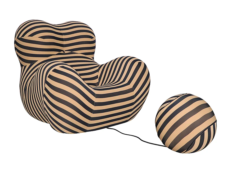 Sillón 76x68x63 cm Negro Beige nua n31-29