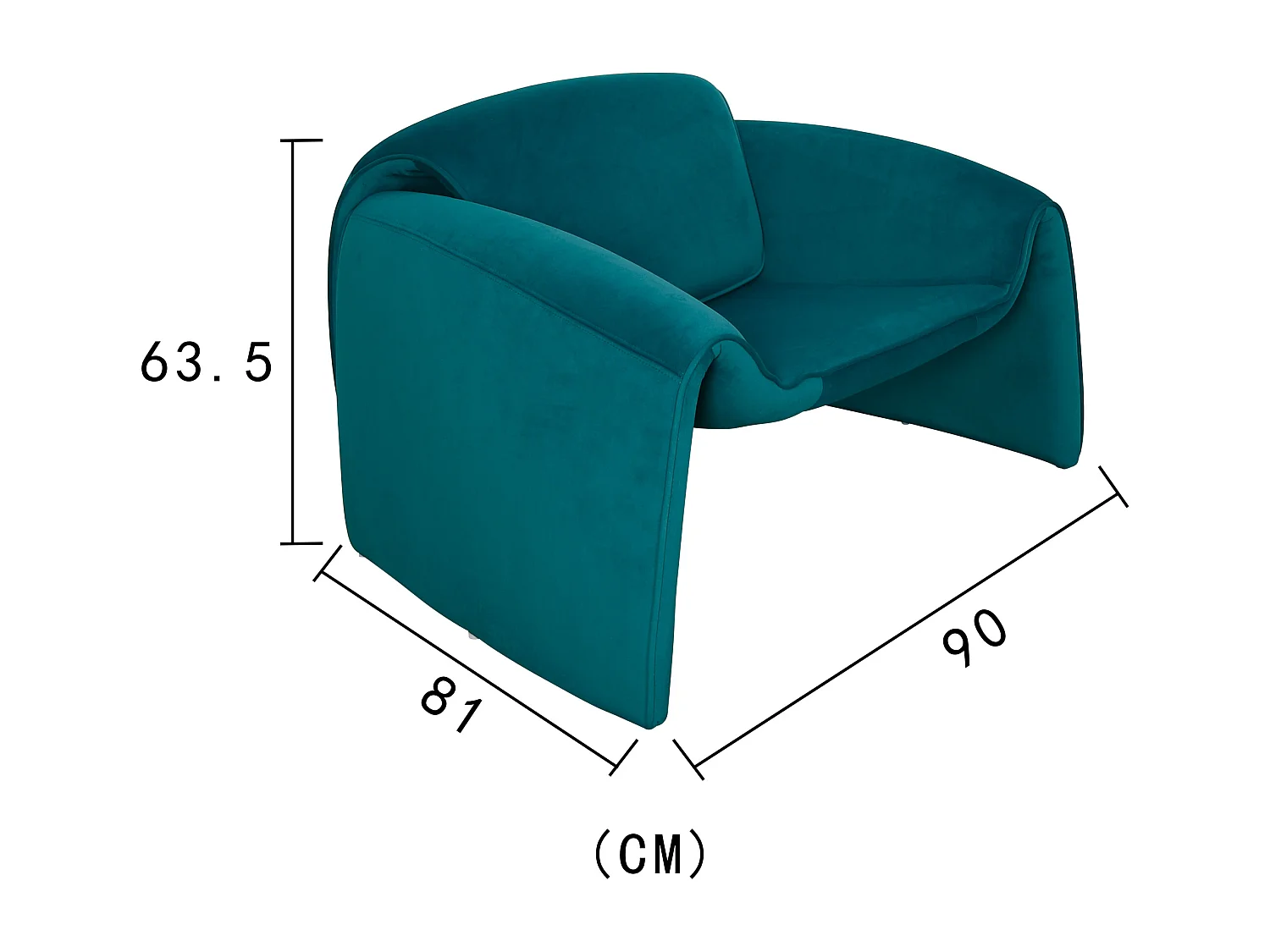 Sillón 90x63,5x81 cm Azul Nua N78-52