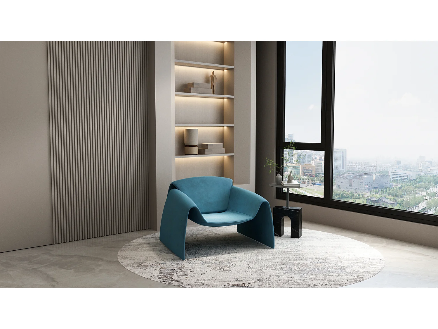 Sillón 90x63,5x81 cm Azul Nua N78-52