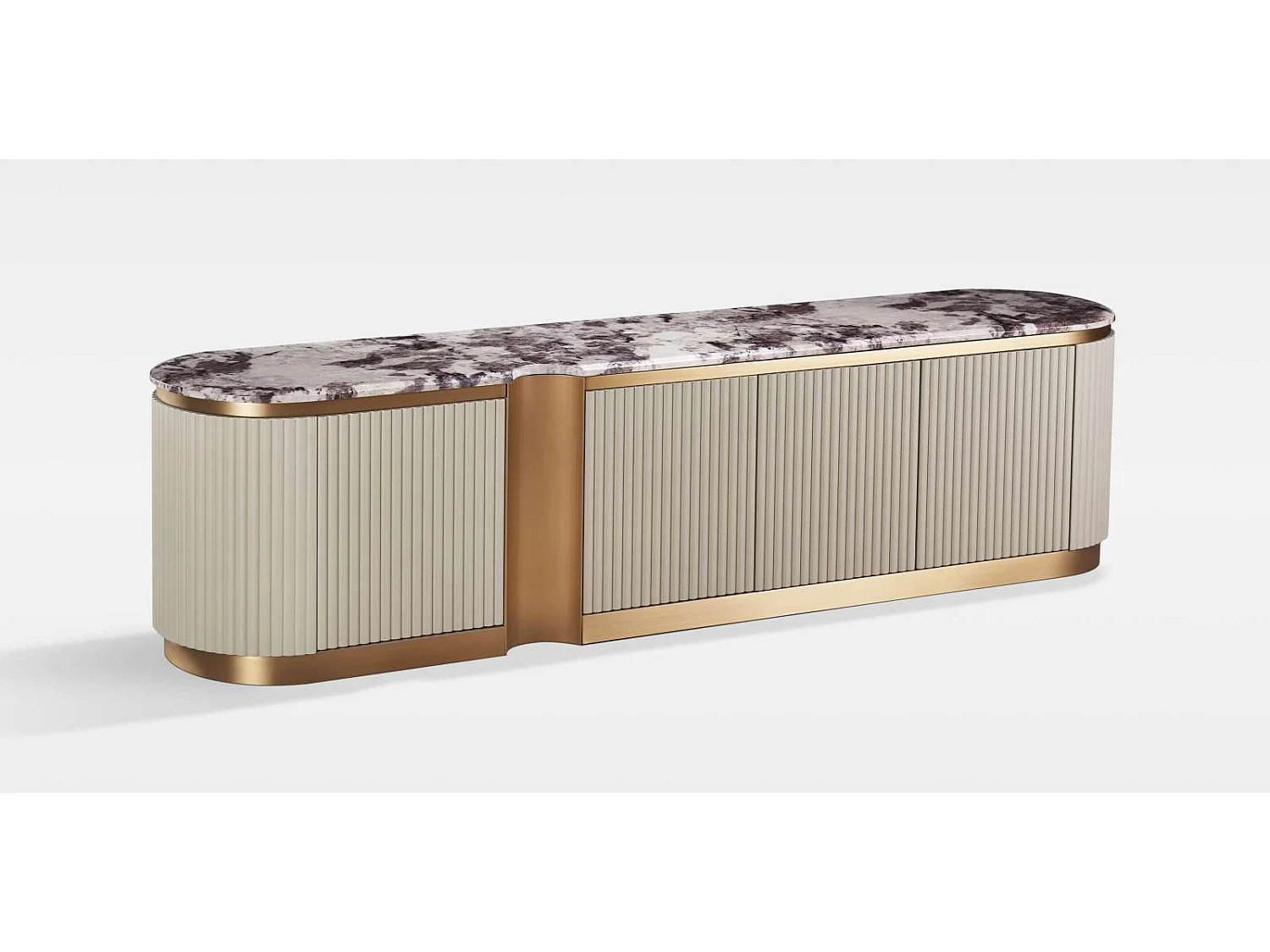 Sideboard 200x50x40 cm light cream stilig st916b