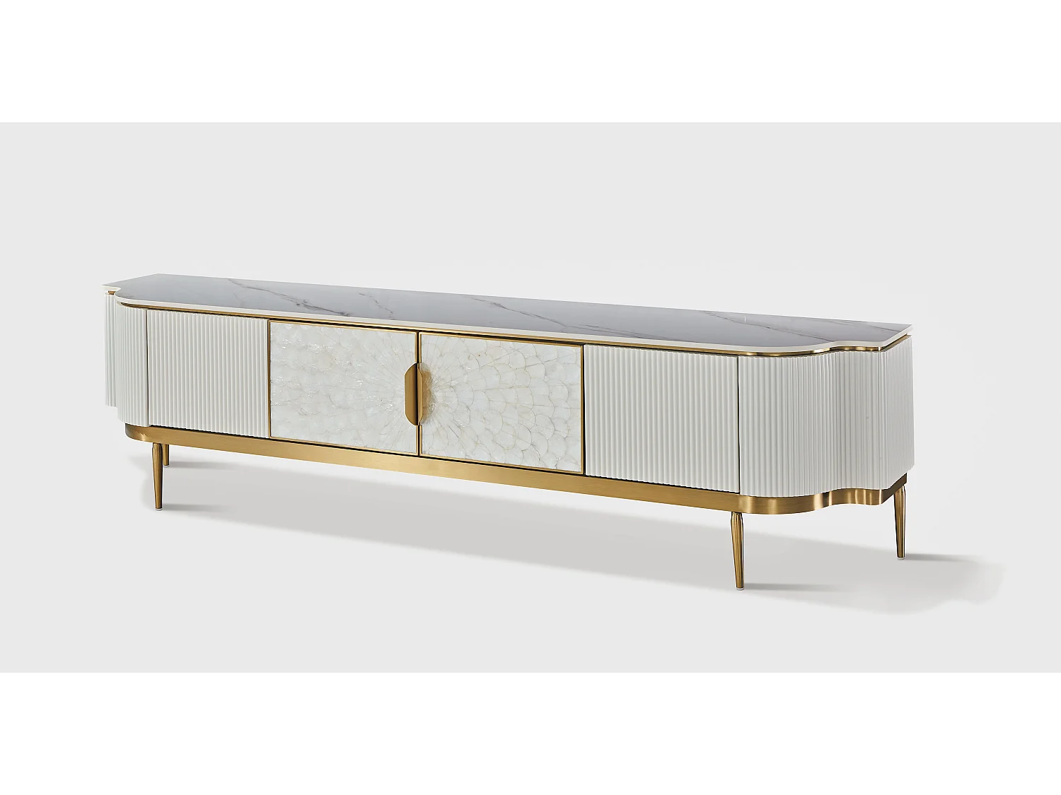 Kommode 200x52x40 cm goldfarben stilvoll st905c