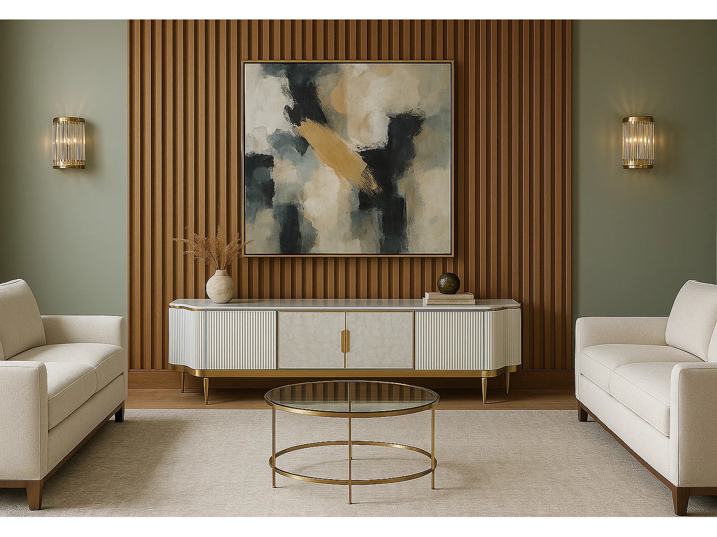 Kommode 200x52x40 cm goldfarben stilvoll st905c