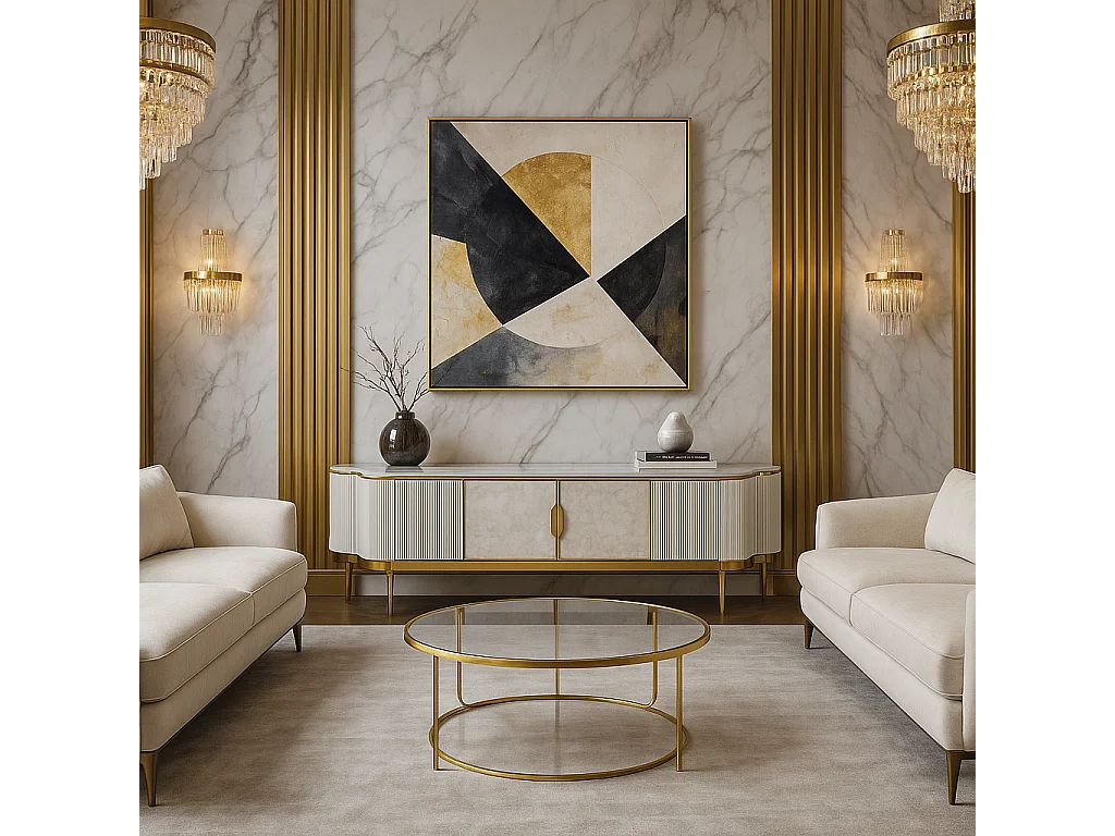 Kommode 200x52x40 cm goldfarben stilvoll st905c