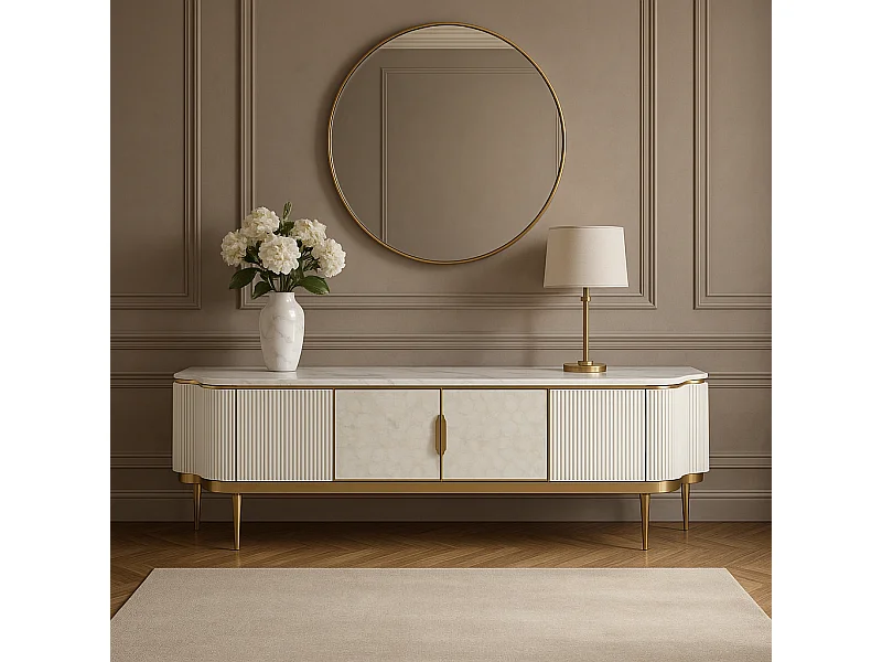 Kommode 200x52x40 cm goldfarben stilvoll st905c