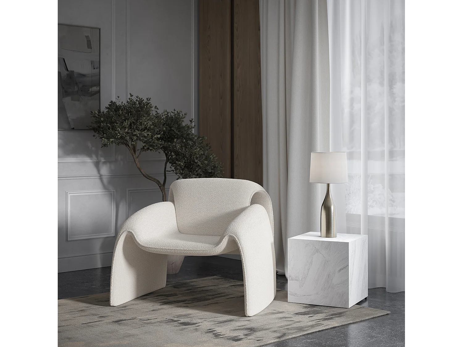 Fotel 91x78x80 cm kremowy Leith LET75N