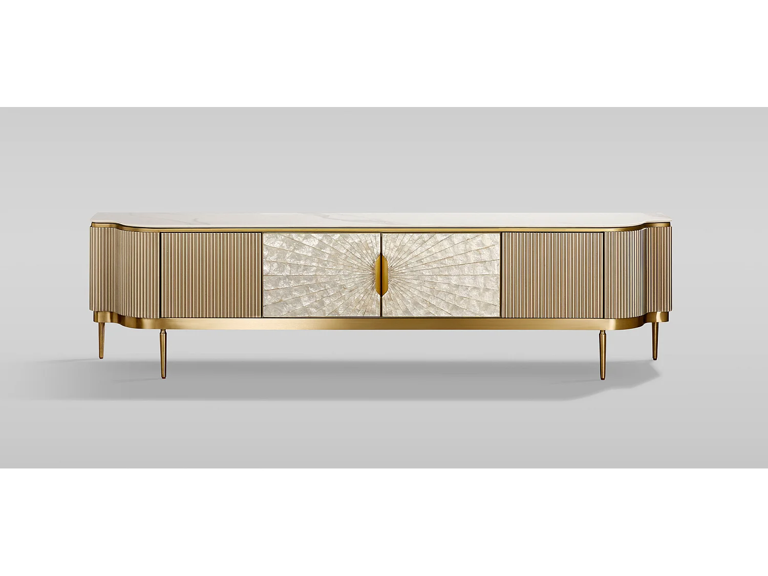 Cómoda 200x52x40 cm dourada estilosa st905