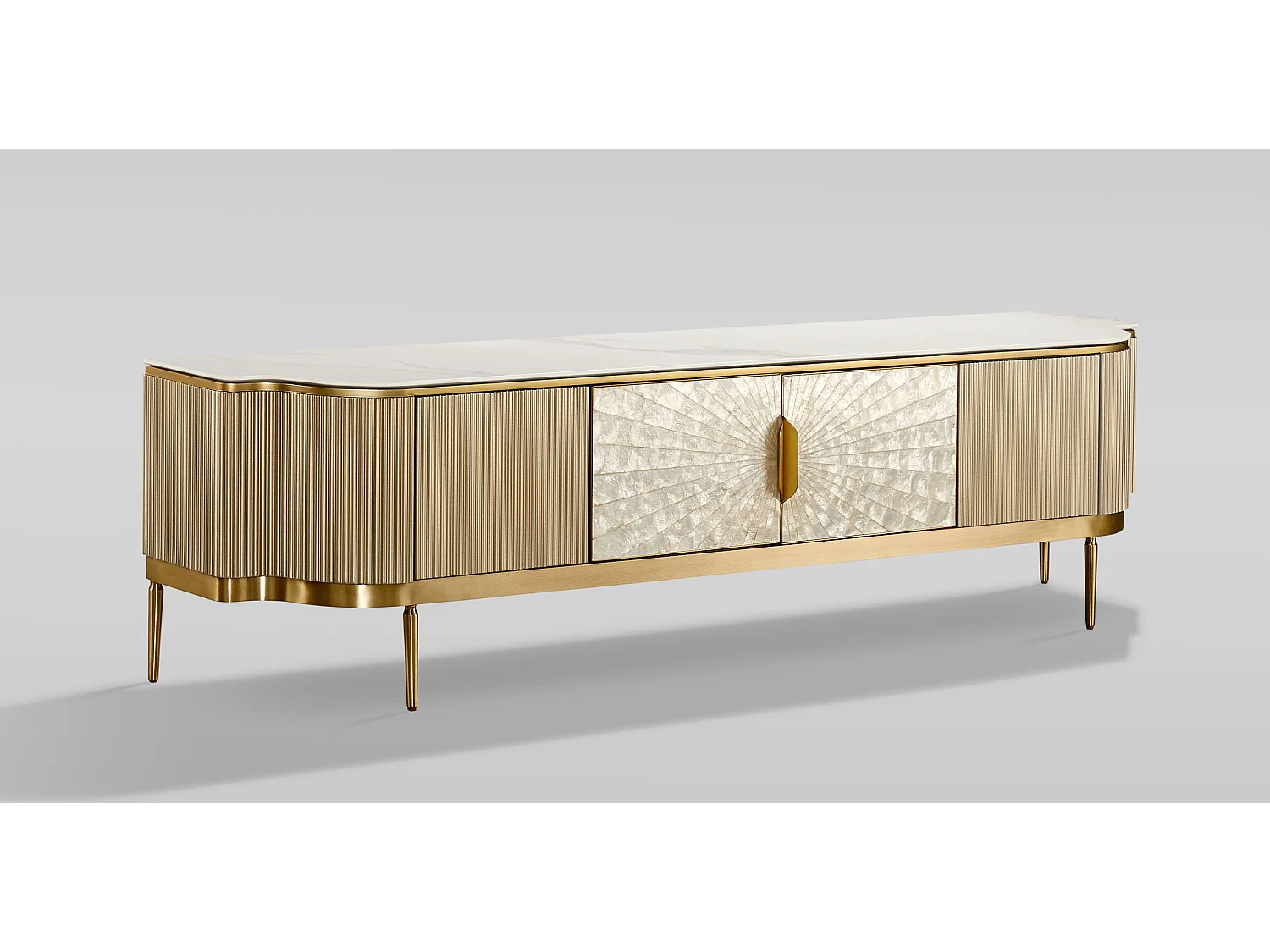 Cómoda 200x52x40 cm dourada estilosa st905