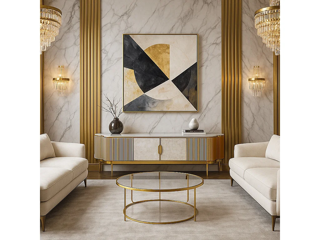 Cómoda 200x52x40 cm dourada estilosa st905