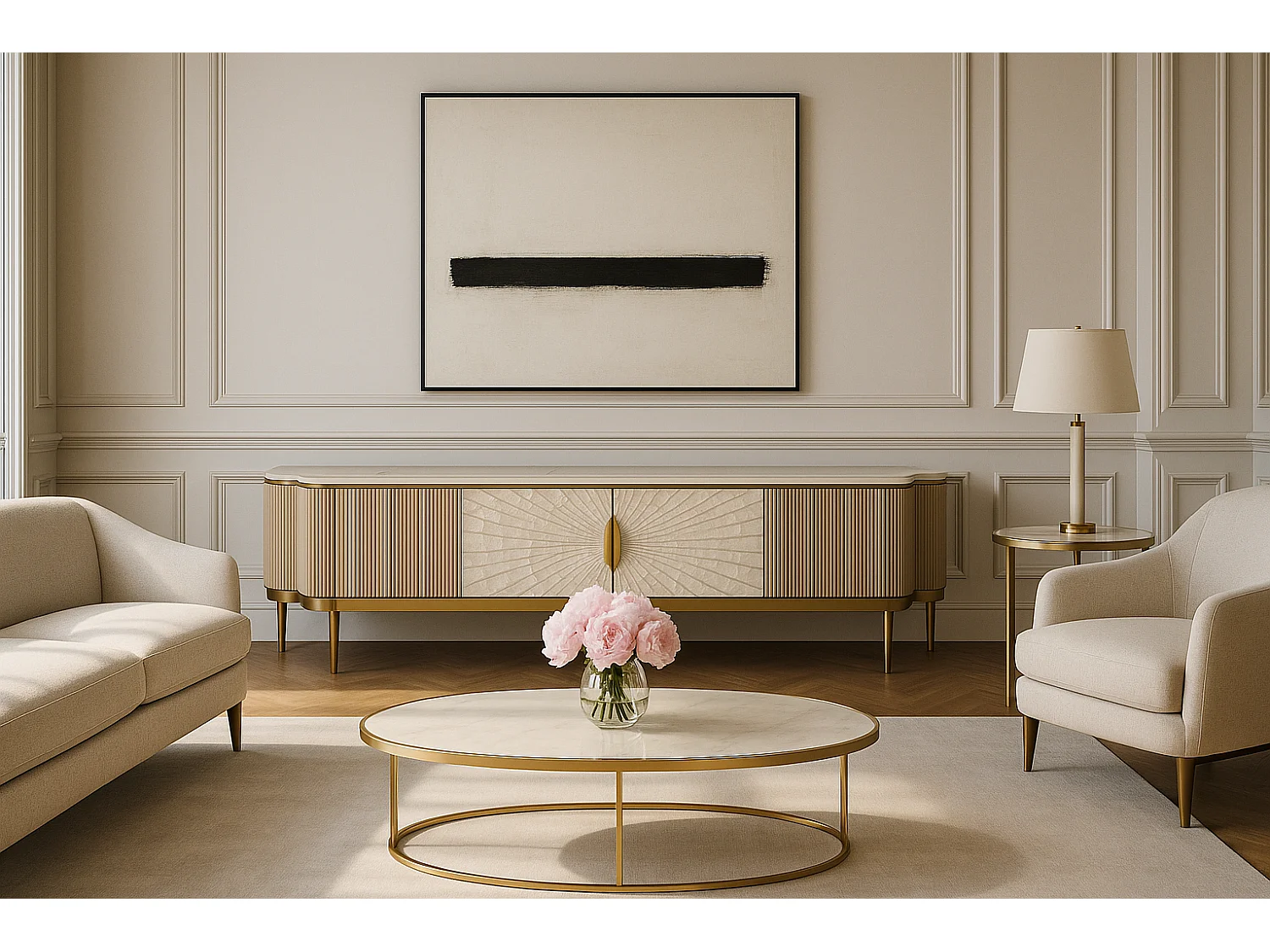 Cómoda 200x52x40 cm dourada estilosa st905