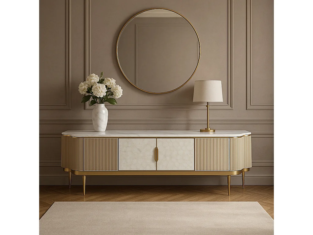 Commode 200x52x40 cm dorée Stilig ST905