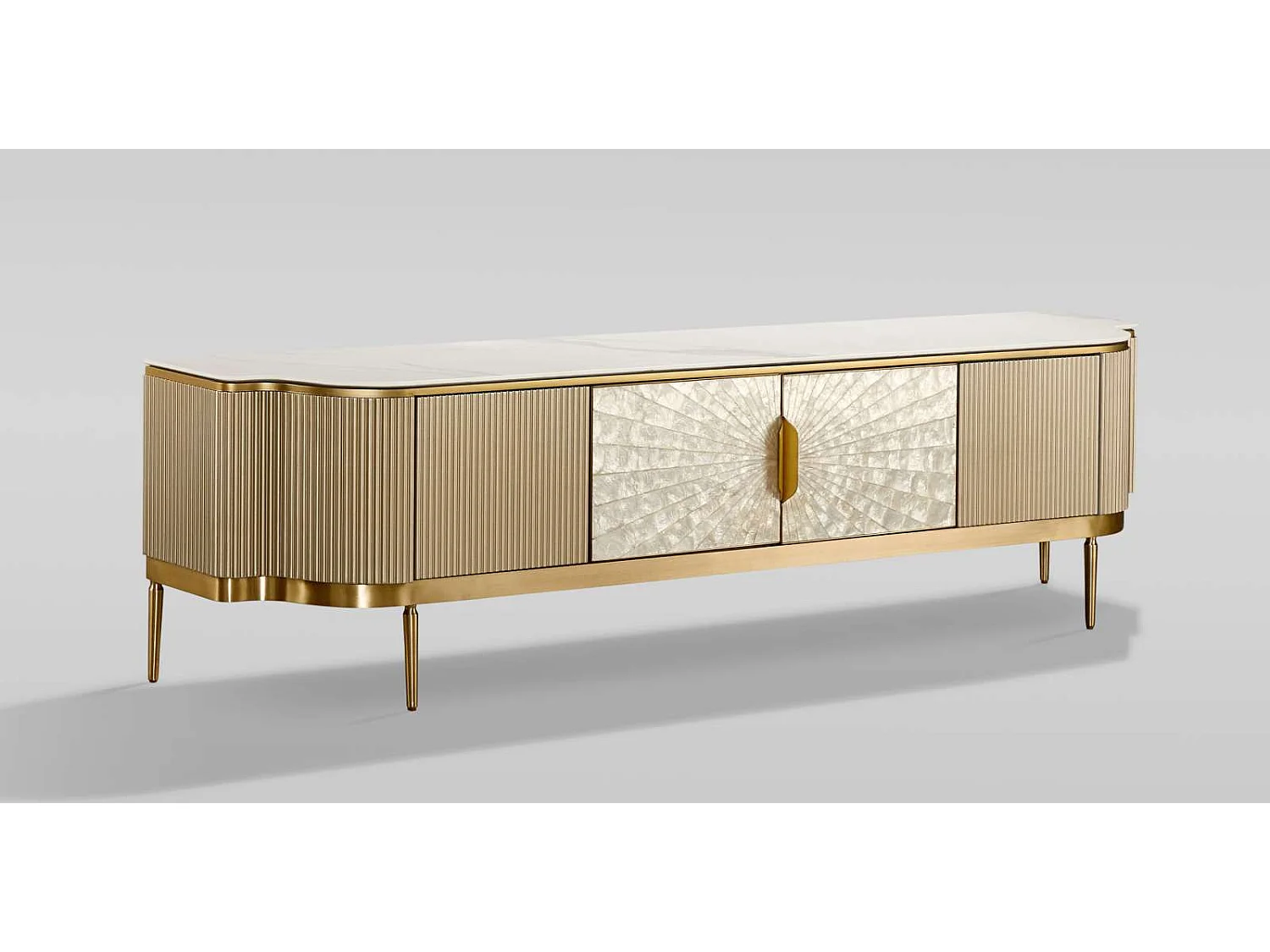 Commode 200x52x40 cm dorée Stilig ST905